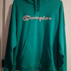 Champion Teal Hoodie with Logo
